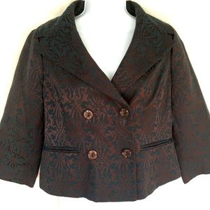 Axcess Liz Claiborne Nuveau Ornate Pattern Short Cut Blazer